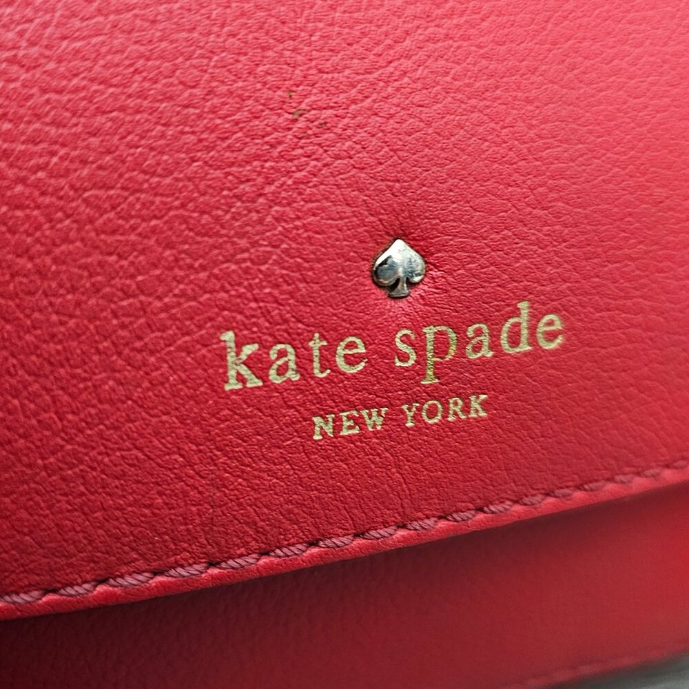 Kate Spade Allen Street Neil Saddle Leather Buckle Flap Red Crossbody Bag COA - Picture 2 of 16